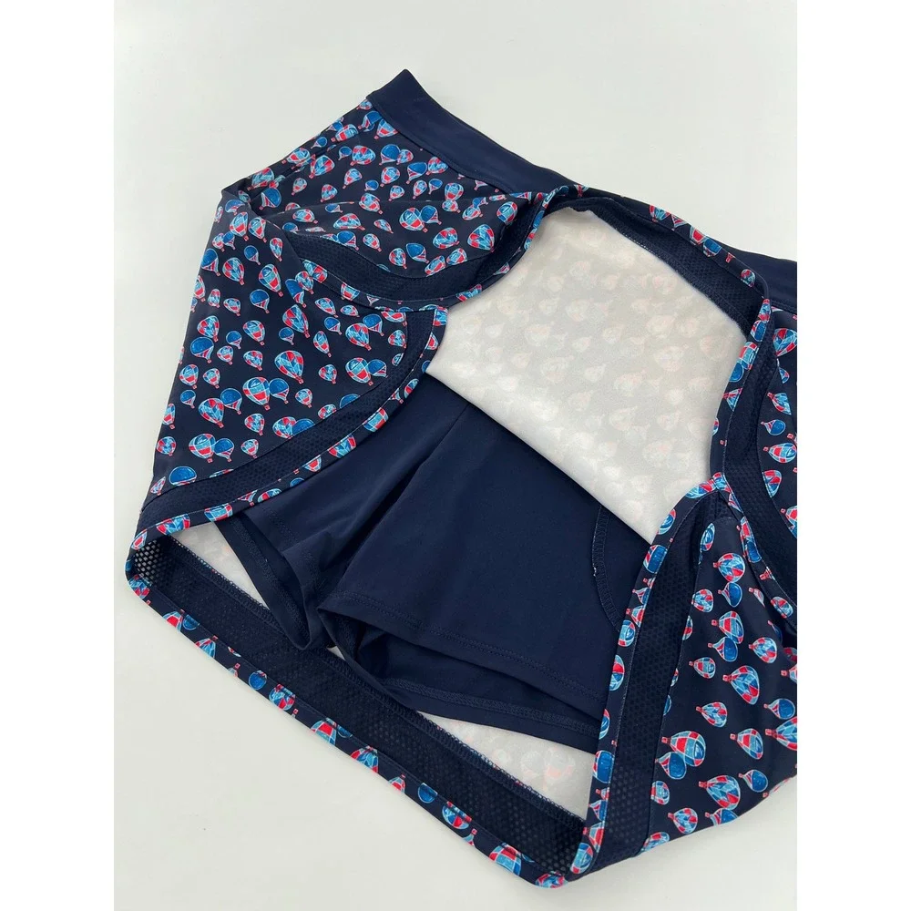 PGA TOUR Women Navy Hot Air Balloon Novelty Print Pull On Golf Skort Skirt XL
